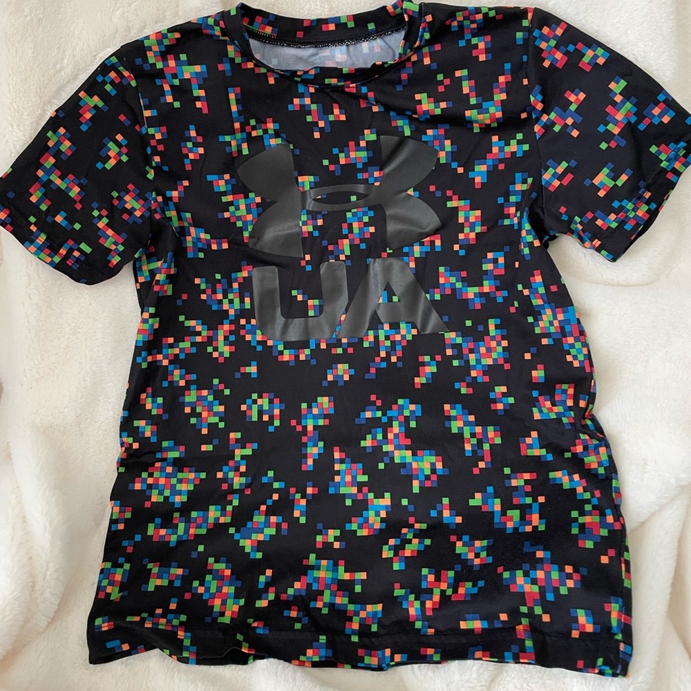 Under Armour Kids Pixel Graphic Tee - Black Multicolor